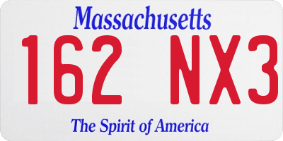 MA license plate 162NX3