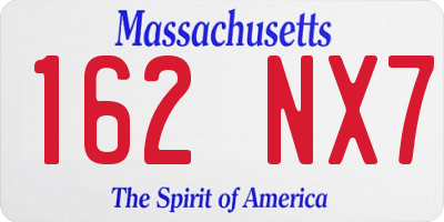 MA license plate 162NX7