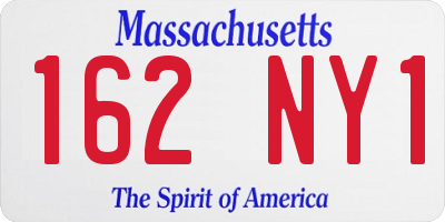 MA license plate 162NY1