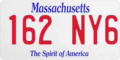 MA license plate 162NY6