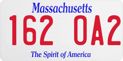 MA license plate 162OA2