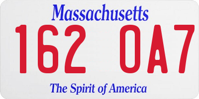 MA license plate 162OA7
