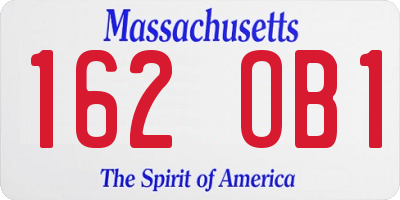 MA license plate 162OB1