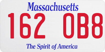 MA license plate 162OB8