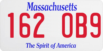 MA license plate 162OB9