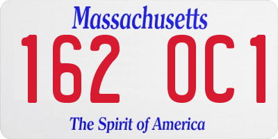 MA license plate 162OC1
