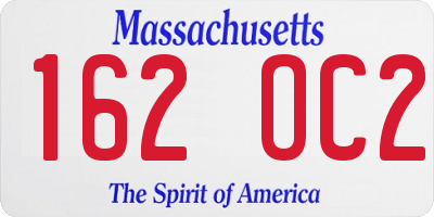 MA license plate 162OC2