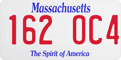 MA license plate 162OC4