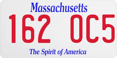 MA license plate 162OC5