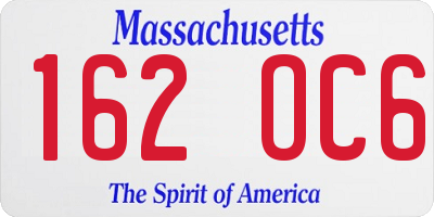 MA license plate 162OC6