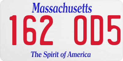 MA license plate 162OD5