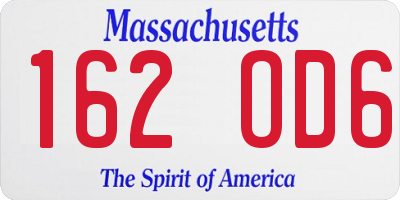 MA license plate 162OD6