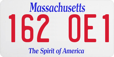 MA license plate 162OE1