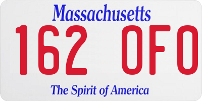 MA license plate 162OF0