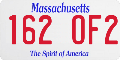 MA license plate 162OF2