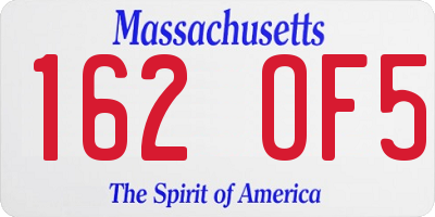 MA license plate 162OF5