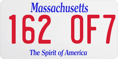MA license plate 162OF7