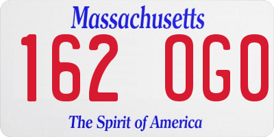 MA license plate 162OG0