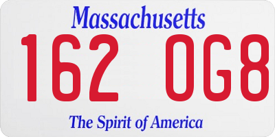 MA license plate 162OG8