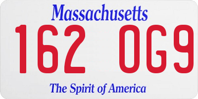 MA license plate 162OG9