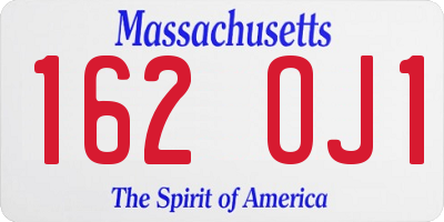 MA license plate 162OJ1