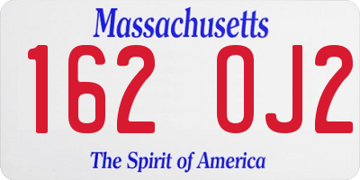 MA license plate 162OJ2