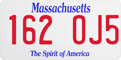 MA license plate 162OJ5