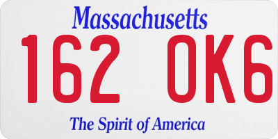 MA license plate 162OK6