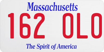 MA license plate 162OL0