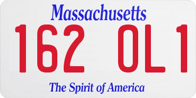 MA license plate 162OL1