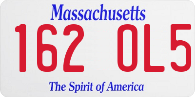 MA license plate 162OL5