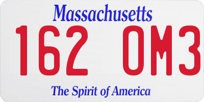 MA license plate 162OM3