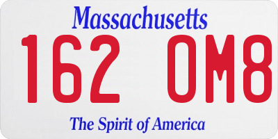 MA license plate 162OM8
