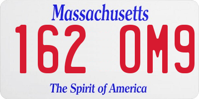 MA license plate 162OM9