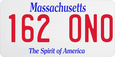 MA license plate 162ON0
