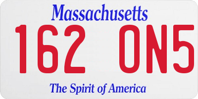 MA license plate 162ON5