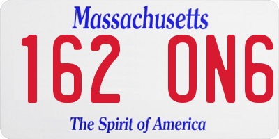 MA license plate 162ON6