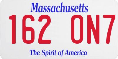 MA license plate 162ON7
