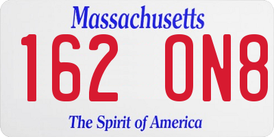 MA license plate 162ON8