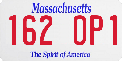 MA license plate 162OP1