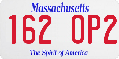 MA license plate 162OP2