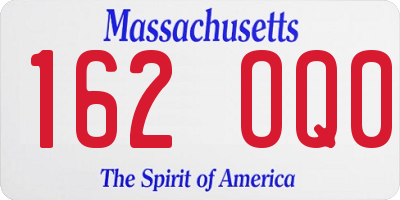 MA license plate 162OQ0