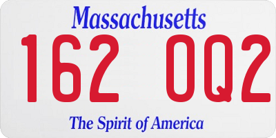MA license plate 162OQ2