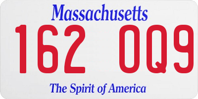 MA license plate 162OQ9