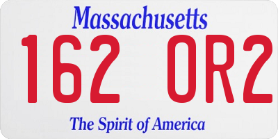 MA license plate 162OR2