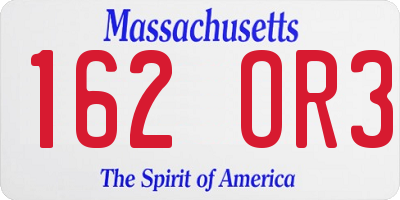MA license plate 162OR3