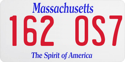 MA license plate 162OS7