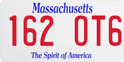 MA license plate 162OT6