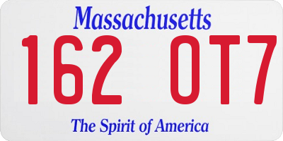 MA license plate 162OT7