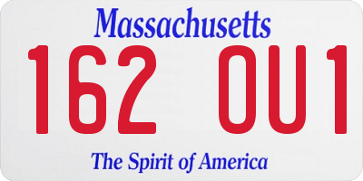 MA license plate 162OU1